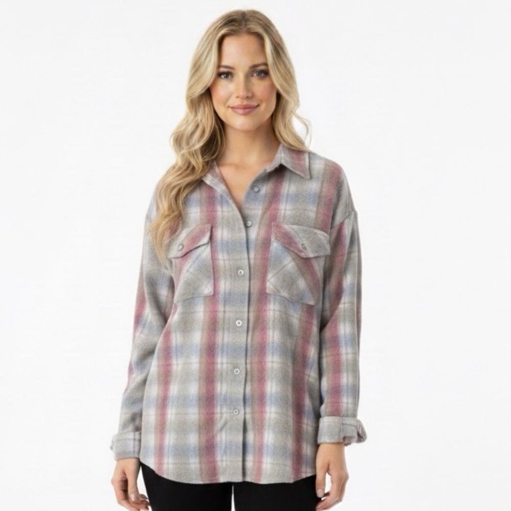 Express vintage plaid button down shirt size large